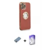 ieg™ iPhone 13 Pro Max Kılıf İz Form Serisi - Siyah Bilvis 5in1 3D Magic Cam Ekran Koruyucu + Shine Kamera Lens Koruma Cam - GI