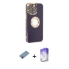 ieg™ iPhone 13 Pro Max Kılıf İz Form Serisi - Siyah Bilvis 5in1 3D Magic Cam Ekran Koruyucu + Shine Kamera Lens Koruma Cam - GI