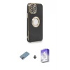ieg™ iPhone 13 Pro Max Kılıf İz Form Serisi - Siyah Bilvis 5in1 3D Magic Cam Ekran Koruyucu + Shine Kamera Lens Koruma Cam - GI