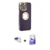 ieg™ iPhone 13 Pro Max Kılıf İz Form Serisi - Siyah Bilvis 5in1 5D Magic Hayalet Cam Ekran Koruyucu + Pers Alüminyum Kamera Lens - LT