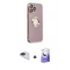 ieg™ iPhone 13 Pro Max Kılıf İz Form Serisi - Siyah Bilvis 5in1 5D Magic Hayalet Cam Ekran Koruyucu + Pers Alüminyum Kamera Lens - LT