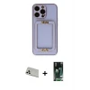 ieg™ iPhone 13 Pro Max Kılıf Kozmos Minimal Prime - Şeffaf 360 Full Body Arka Koruyucu + Rainbow Kamera Lens Koruma Cam - BZ