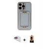 ieg™ iPhone 13 Pro Max Kılıf Kozmos Minimal Prime - Şeffaf Maxco Cam Ekran Koruyucu + Pers Alüminyum Kamera Lens - GI