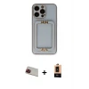 ieg™ iPhone 13 Pro Max Kılıf Kozmos Minimal Prime - Şeffaf Maxco Cam Ekran Koruyucu + Rainbow Kamera Lens Koruma Cam - KI