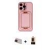 ieg™ iPhone 13 Pro Max Kılıf Kozmos Minimal Prime - Şeffaf Maxco Cam Ekran Koruyucu + Rainbow Kamera Lens Koruma Cam - KI