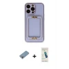 ieg™ iPhone 13 Pro Max Kılıf Kozmos Minimal Prime - Şeffaf Pasifik Cam Ekran Koruyucu + Shine Kamera Lens Koruma Cam - GI