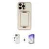 ieg™ iPhone 13 Pro Max Kılıf Kozmos Minimal Prime - Siyah Bilvis 5in1 3D Magic Cam Ekran Koruyucu + Shine Kamera Lens - GD