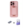 ieg™ iPhone 13 Pro Max Kılıf Kozmos Minimal Prime - Siyah Bilvis 5in1 5D Magic Hayalet Cam Ekran Koruyucu + Renkli Kamera Lens Koruma Cam - MI
