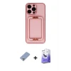 ieg™ iPhone 13 Pro Max Kılıf Kozmos Minimal Prime - Siyah Bilvis 5in1 5D Magic Hayalet Cam Ekran Koruyucu + Metal Kamera Lens Koruma Cam - KUYL