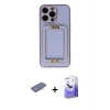 ieg™ iPhone 13 Pro Max Kılıf Kozmos Minimal Prime - Siyah Bilvis 5in1 5D Magic Hayalet Cam Ekran Koruyucu + Renkli Kamera Lens Koruma Cam - MI