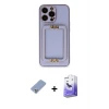 ieg™ iPhone 13 Pro Max Kılıf Kozmos Minimal Prime - Siyah Bilvis 5in1 5D Magic Hayalet Cam Ekran Koruyucu + Metal Kamera Lens Koruma Cam - KUYL