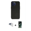 ieg™ iPhone 13 Pro Max Kılıf Kozmos Yansıma Özel Seri - Şeffaf 360 Full Body Arka Koruyucu + Pers Alüminyum Kamera Lens - LT