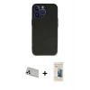 ieg™ iPhone 13 Pro Max Kılıf Kozmos Yansıma Özel Seri - Siyah 6D Mat Seramik Hayalet Nano Ekran Koruyucu + Rainbow Kamera Lens Koruma Cam - BZ