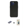 ieg™ iPhone 13 Pro Max Kılıf Kozmos Yansıma Özel Seri - Siyah 6D Mat Seramik Hayalet Nano Ekran Koruyucu + Renkli Kamera Lens Koruma Cam - PE