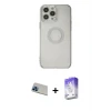 ieg™ iPhone 13 Pro Max Kılıf Kutup Klasik - Siyah Bilvis 5in1 3D Magic Cam Ekran Koruyucu + Rainbow Kamera Lens Koruma Cam - MI