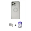ieg™ iPhone 13 Pro Max Kılıf Kutup Klasik - Siyah Bilvis 5in1 3D Magic Cam Ekran Koruyucu + Rainbow Kamera Lens Koruma Cam - MR