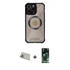 ieg™ iPhone 13 Pro Max Kılıf Kutup Modern - Şeffaf 360 Full Body Arka Koruyucu + Rainbow Kamera Lens Koruma Cam - BZ