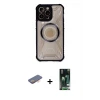 ieg™ iPhone 13 Pro Max Kılıf Kutup Modern - Şeffaf 360 Full Body Arka Koruyucu + Renkli Kamera Lens Koruma Cam - TU