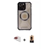 ieg™ iPhone 13 Pro Max Kılıf Kutup Modern - Şeffaf Maxco Cam Ekran Koruyucu + Pers Alüminyum Kamera Lens - KI