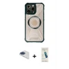 ieg™ iPhone 13 Pro Max Kılıf Kutup Modern - Şeffaf Pasifik Cam Ekran Koruyucu + Pers Alüminyum Kamera Lens - LT