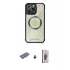 ieg™ iPhone 13 Pro Max Kılıf Kutup Modern - Siyah Bilvis 3D Cam Ekran Koruyucu + Renkli Kamera Lens Koruma Cam - MI