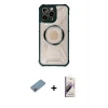 ieg™ iPhone 13 Pro Max Kılıf Kutup Modern - Siyah Bilvis 3D Mat Cam Ekran Koruyucu + Shine Kamera Lens Koruma Cam - GI