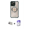 ieg™ iPhone 13 Pro Max Kılıf Kutup Modern - Siyah Bilvis 5in1 3D Magic Cam Ekran Koruyucu + Rainbow Kamera Lens Koruma Cam - MR