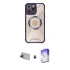 ieg™ iPhone 13 Pro Max Kılıf Kutup Modern - Siyah Bilvis 5in1 3D Magic Cam Ekran Koruyucu + Rainbow Kamera Lens Koruma Cam - MR