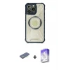 ieg™ iPhone 13 Pro Max Kılıf Kutup Modern - Siyah Bilvis 5in1 3D Magic Cam Ekran Koruyucu + Renkli Kamera Lens Koruma Cam - YL