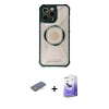 ieg™ iPhone 13 Pro Max Kılıf Kutup Modern - Siyah Bilvis 5in1 5D Magic Hayalet Cam Ekran Koruyucu + Renkli Kamera Lens Koruma Cam - MI