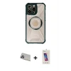 ieg™ iPhone 13 Pro Max Kılıf Kutup Modern - Siyah Joko 5D Cam + Rainbow Kamera Lens Koruma Cam - MR