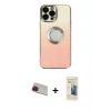 ieg™ iPhone 13 Pro Max Kılıf Kutup Yansıma Özel Seri - Siyah 6D Mat Seramik Hayalet Nano Ekran Koruyucu + Rainbow Kamera Lens Koruma Cam - KI