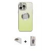 ieg™ iPhone 13 Pro Max Kılıf Kutup Yansıma Özel Seri - Siyah Bilvis 3D Cam Ekran Koruyucu + Pers Alüminyum Kamera Lens - GD