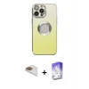 ieg™ iPhone 13 Pro Max Kılıf Kutup Yansıma Özel Seri - Siyah Bilvis 5in1 3D Magic Cam Ekran Koruyucu + Pers Alüminyum Kamera Lens - GD