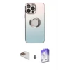 ieg™ iPhone 13 Pro Max Kılıf Kutup Yansıma Özel Seri - Siyah Bilvis 5in1 3D Magic Cam Ekran Koruyucu + Pers Alüminyum Kamera Lens - GD