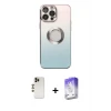 ieg™ iPhone 13 Pro Max Kılıf Kutup Yansıma Özel Seri - Siyah Bilvis 5in1 3D Magic Cam Ekran Koruyucu + Shine Kamera Lens - GD