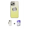 ieg™ iPhone 13 Pro Max Kılıf Kutup Yansıma Özel Seri - Siyah Bilvis 5in1 3D Magic Cam Ekran Koruyucu + Shine Kamera Lens - GD