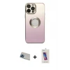 ieg™ iPhone 13 Pro Max Kılıf Kutup Yansıma Özel Seri - Siyah Joko 5D Cam + Rainbow Kamera Lens Koruma Cam - MI