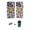 ieg™ iPhone 13 Pro Max Kılıf Nova Doku Koleksiyonu - Şeffaf 360 Full Body Arka Koruyucu + Renkli Kamera Lens Koruma Cam - MI