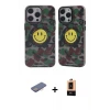 ieg™ iPhone 13 Pro Max Kılıf Nova Doku Koleksiyonu - Şeffaf Maxco Cam Ekran Koruyucu + Renkli Kamera Lens Koruma Cam - PE