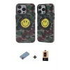 ieg™ iPhone 13 Pro Max Kılıf Nova Doku Koleksiyonu - Şeffaf Maxco Cam Ekran Koruyucu + Shine Kamera Lens Koruma Cam - PE