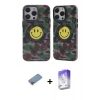 ieg™ iPhone 13 Pro Max Kılıf Nova Doku Koleksiyonu - Siyah Bilvis 5in1 3D Magic Cam Ekran Koruyucu + Shine Kamera Lens Koruma Cam - PE