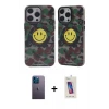 ieg™ iPhone 13 Pro Max Kılıf Nova Doku Koleksiyonu - Siyah Joko 5D Cam + Neon Fosforlu Kamera Lens - MI
