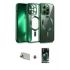 ieg™ iPhone 13 Pro Max Kılıf Nova Işık Özel Seri - Şeffaf 360 Full Body Arka Koruyucu + Rainbow Kamera Lens Koruma Cam - BZ