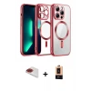 ieg™ iPhone 13 Pro Max Kılıf Nova Işık Özel Seri - Şeffaf Maxco Cam Ekran Koruyucu + Pers Alüminyum Kamera Lens - KI