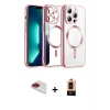 ieg™ iPhone 13 Pro Max Kılıf Nova Işık Özel Seri - Şeffaf Maxco Cam Ekran Koruyucu + Pers Alüminyum Kamera Lens - KI