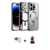 ieg™ iPhone 13 Pro Max Kılıf Nova Işık Özel Seri - Şeffaf Maxco Cam Ekran Koruyucu + Pers Alüminyum Kamera Lens - KI