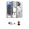 ieg™ iPhone 13 Pro Max Kılıf Nova Işık Özel Seri - Şeffaf Maxco Cam Ekran Koruyucu + Rainbow Kamera Lens Koruma Cam - KI