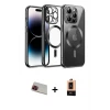 ieg™ iPhone 13 Pro Max Kılıf Nova Işık Özel Seri - Şeffaf Maxco Cam Ekran Koruyucu + Rainbow Kamera Lens Koruma Cam - KI