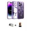ieg™ iPhone 13 Pro Max Kılıf Nova Işık Özel Seri - Şeffaf Maxco Cam Ekran Koruyucu + Rainbow Kamera Lens Koruma Cam - KI